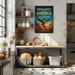 Patriotic Bald Eagle Americana Poster - Cultural or Heritage Poster PosterGoat