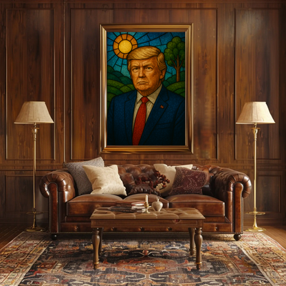 Donald Trump Stained Glass Style Poster