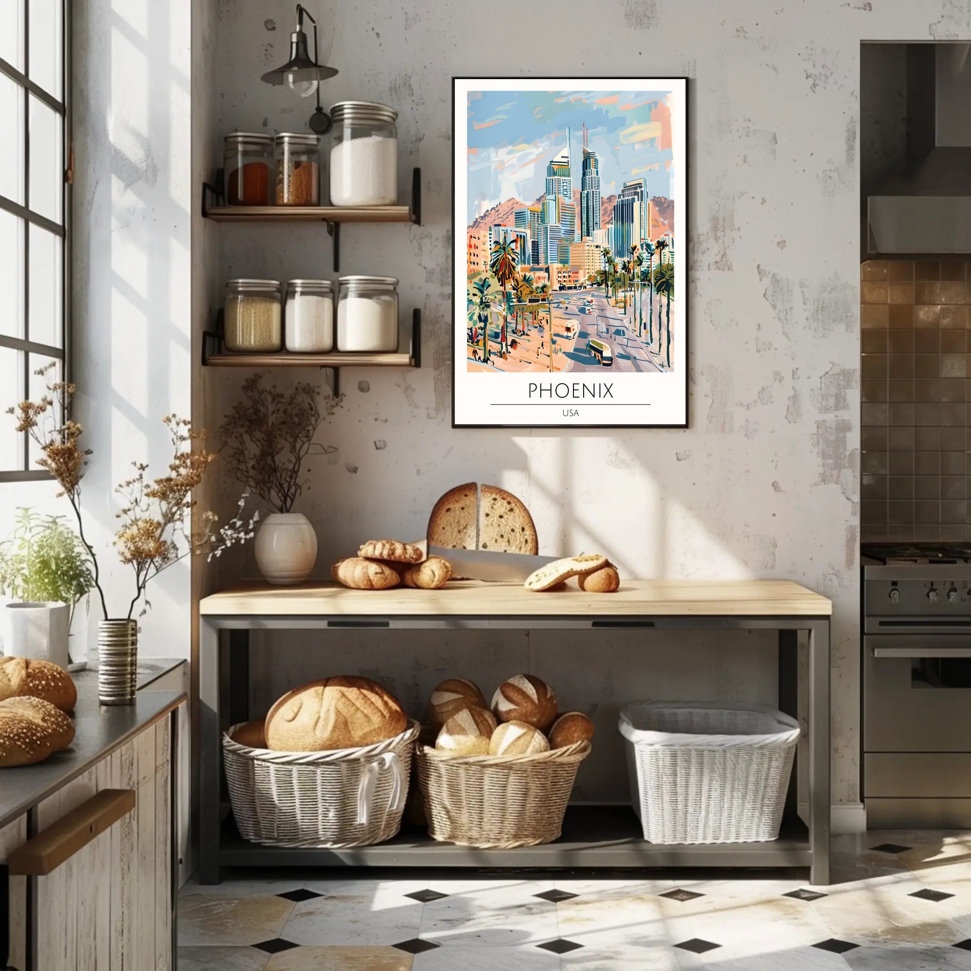 Phoenix Cityscape Poster PosterGoat