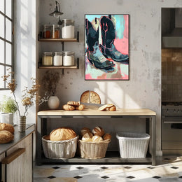 Cowboy Boots Poster Modern Abstract Art Print