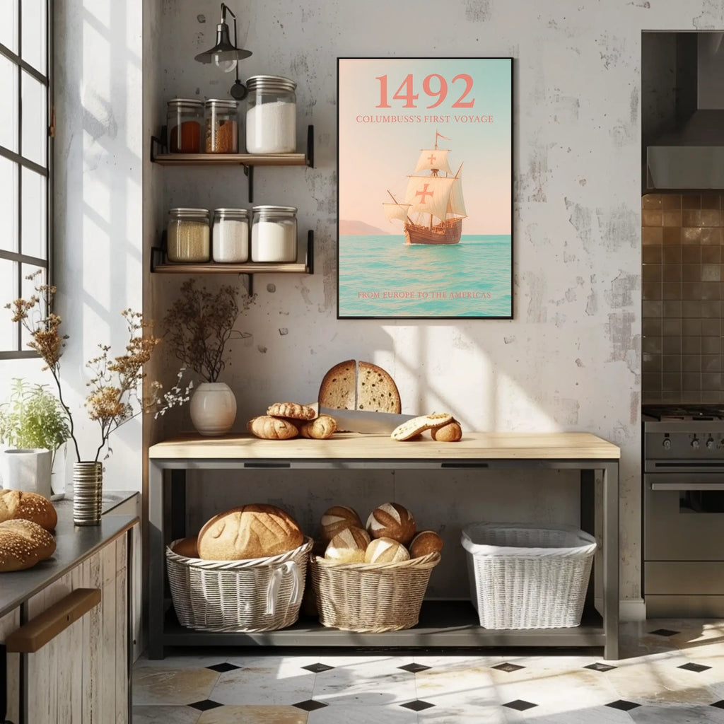 1492 Columbuss First Voyage Poster