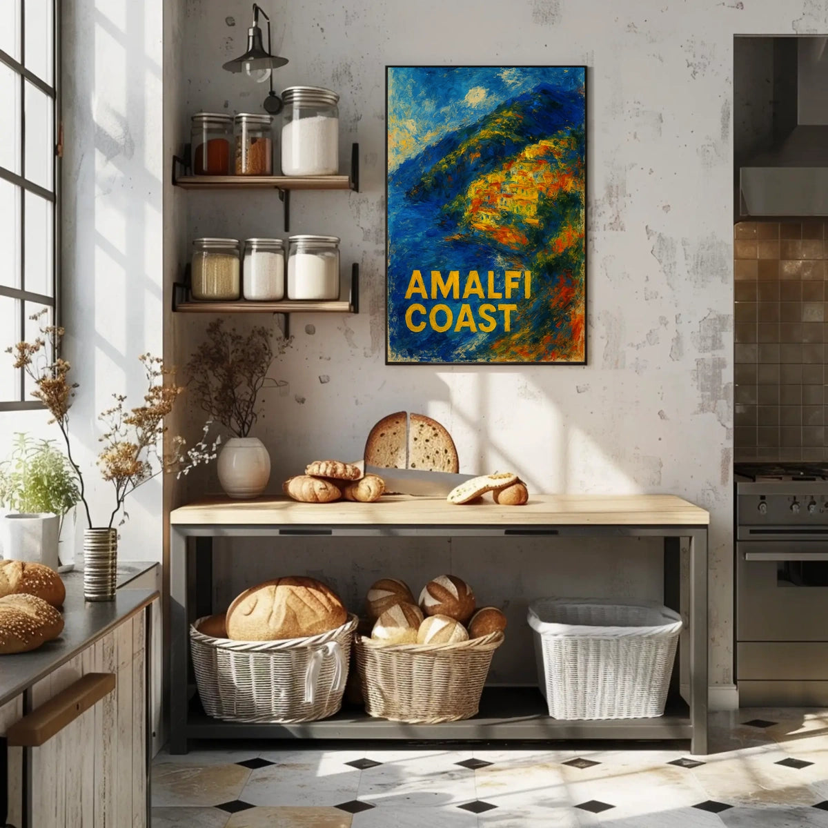 Amalfi Coast Impression Poster Wall Art 18x24 Fine Art