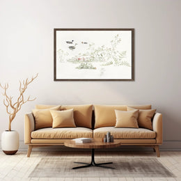 Serene Waterfowl Scene: Vintage Nature Animal Poster