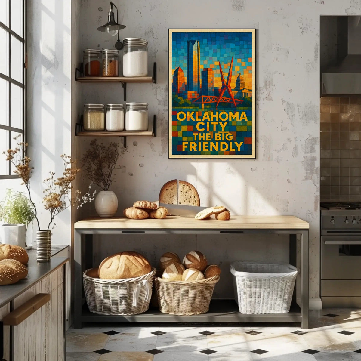 Oklahoma City The Big Friendly Poster Cityscape Wall Art