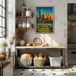 Oklahoma City The Big Friendly Poster Cityscape Wall Art