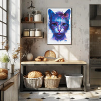 Futuristic Feline Art Print Poster for Home Decor and Wall Art Enthusiasts PosterGoat