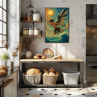Icarus Inspired Myth Art in Vintage Painterly Style Poster