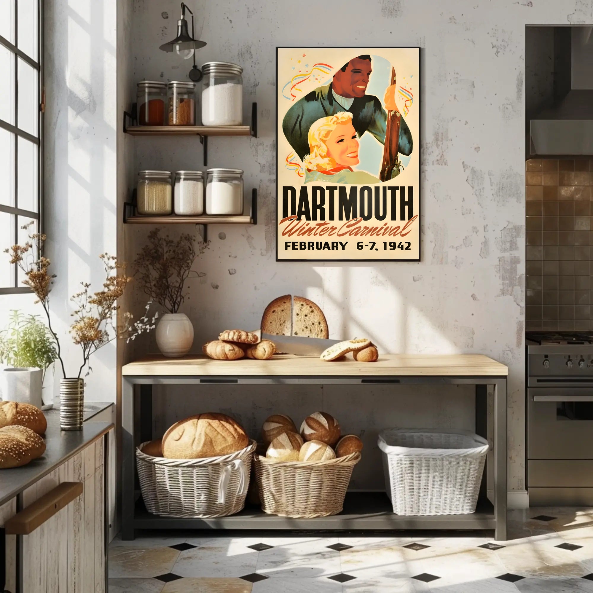 Dartmouth 1942 Vintage Winter Carnival Sports Poster PosterGoat