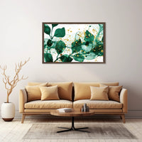 Abstract Elegance in Green and Gold Poster