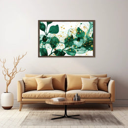 Abstract Elegance in Green and Gold Poster