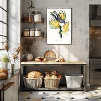 Exotic Bird on Banana Plant Poster