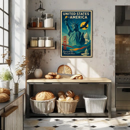 Patriotic American Freedom Vintage Artistic Poster