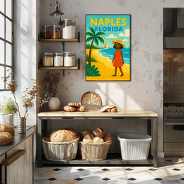 Naples Florida Beach Scene Poster Wall Art 18x24 Coastal