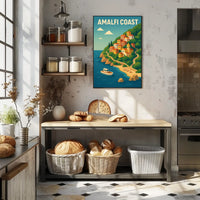 Amalfi Coast Poster Wall Art For Coastal Decor And Travel