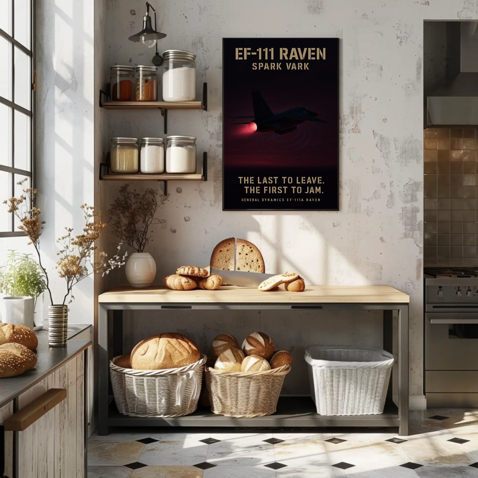 Stylized EF-111A Raven Aircraft Military Art Poster