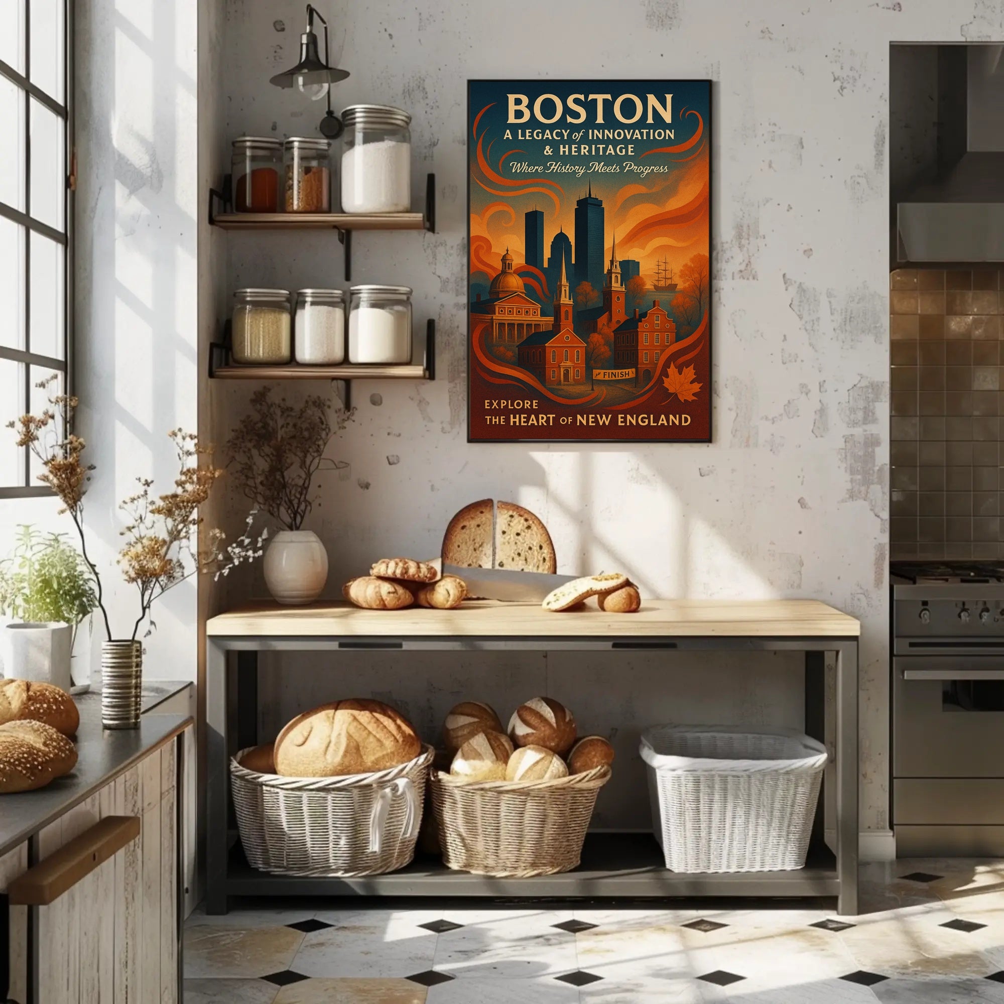 Boston A Legacy of Innovation Heritage Poster PosterGoat
