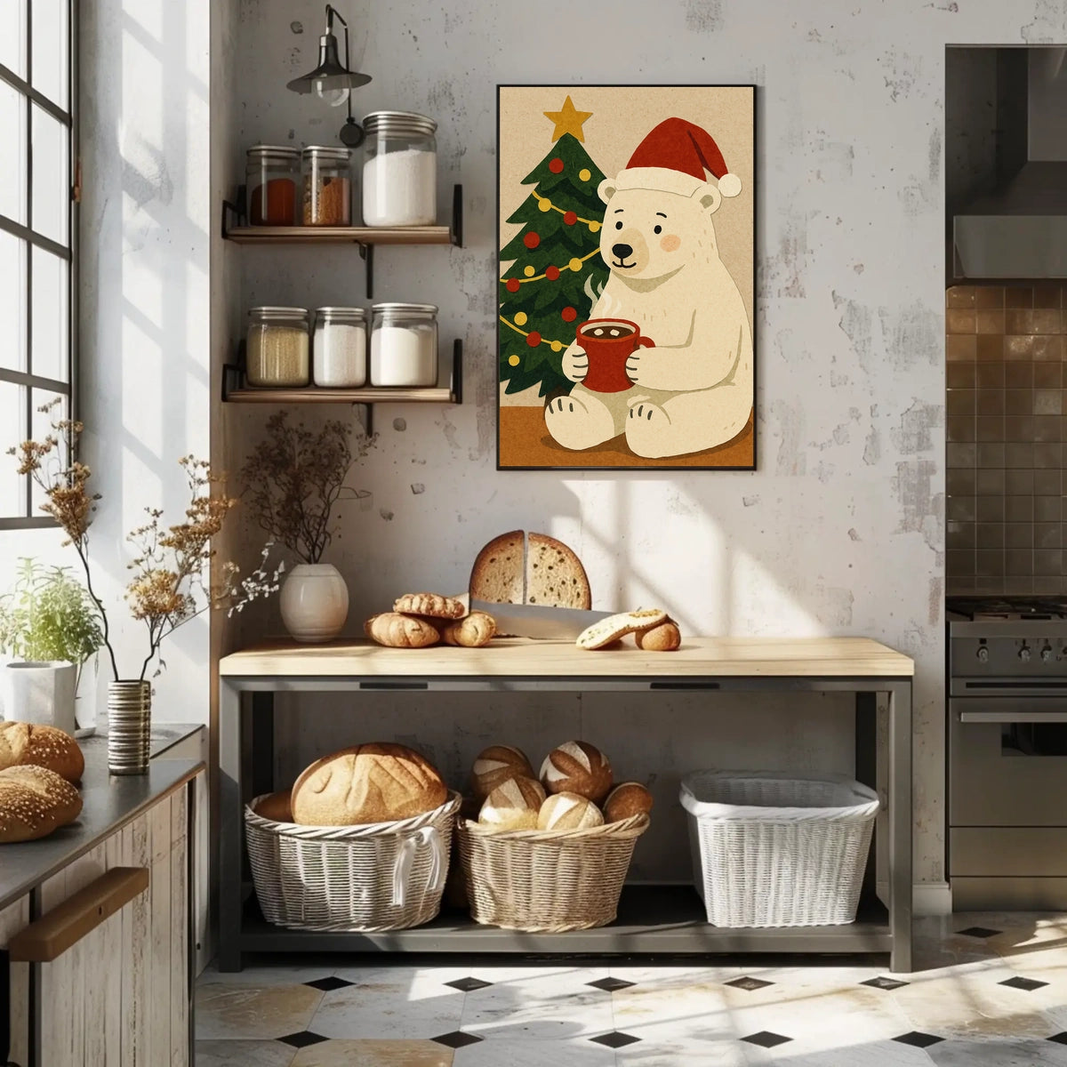 Cozy Christmas Bear Poster