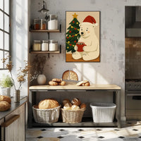 Cozy Christmas Bear Poster