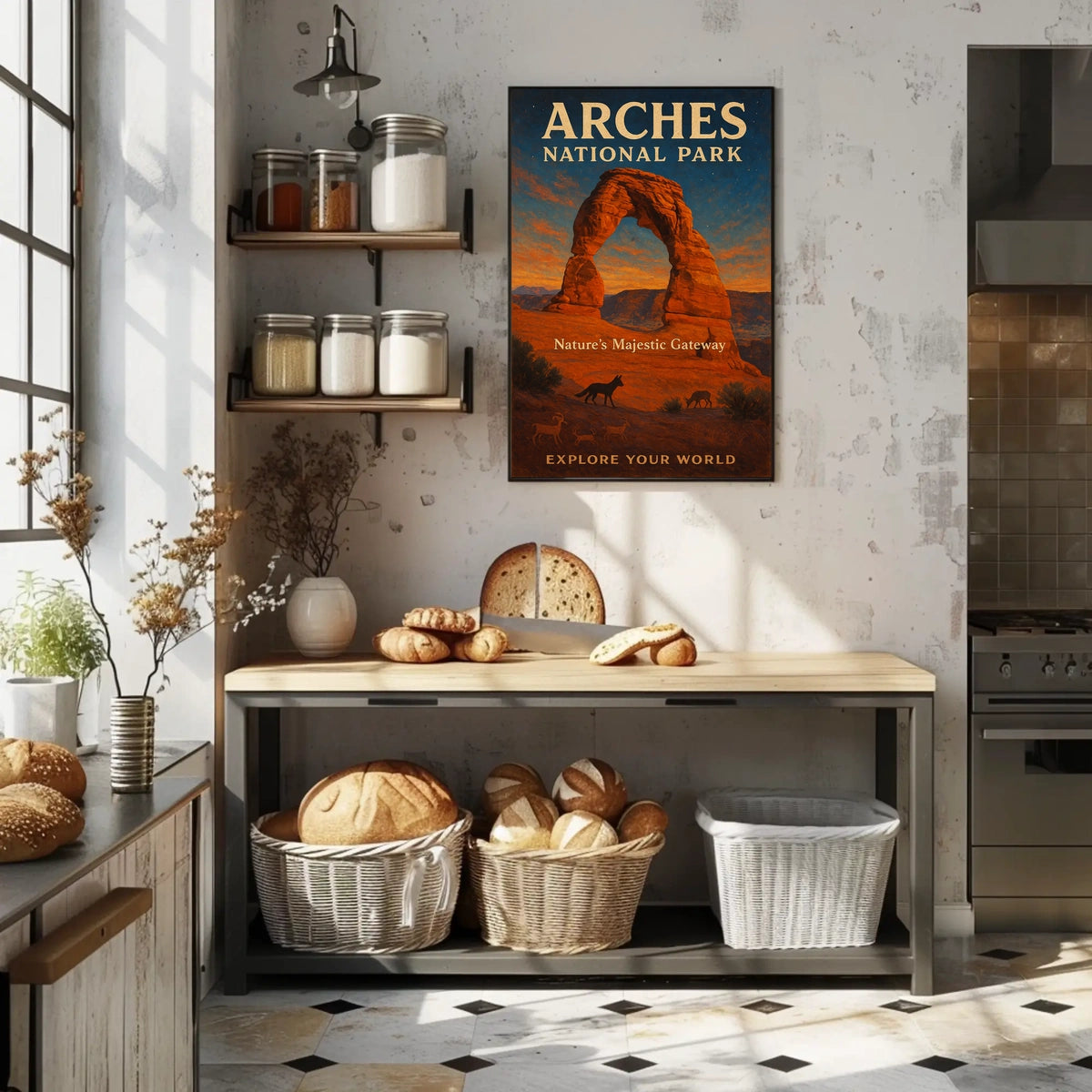 Arches National Park Sunset Vintage National Park Poster