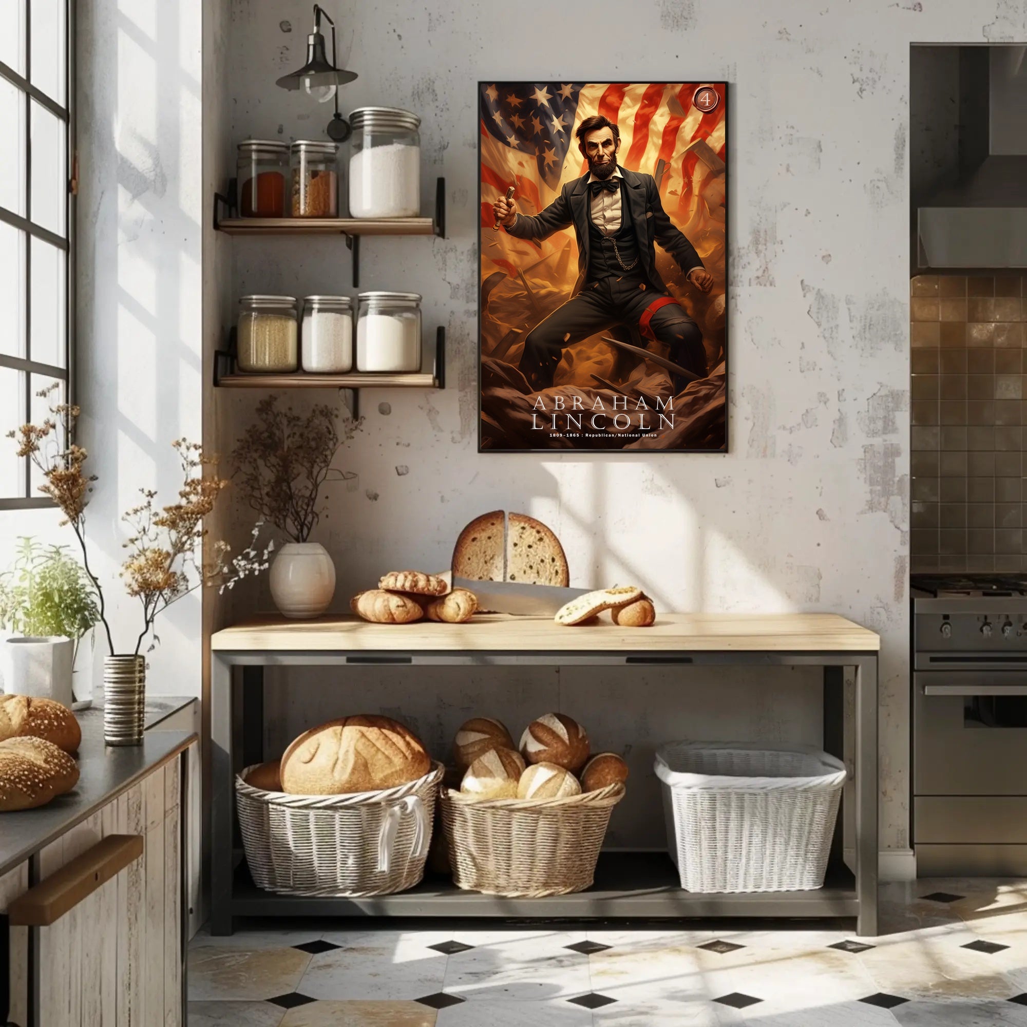 Abraham Lincoln Leadership Art Poster For Home Decor