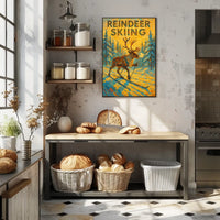 Reindeer Skiing Adventure Poster