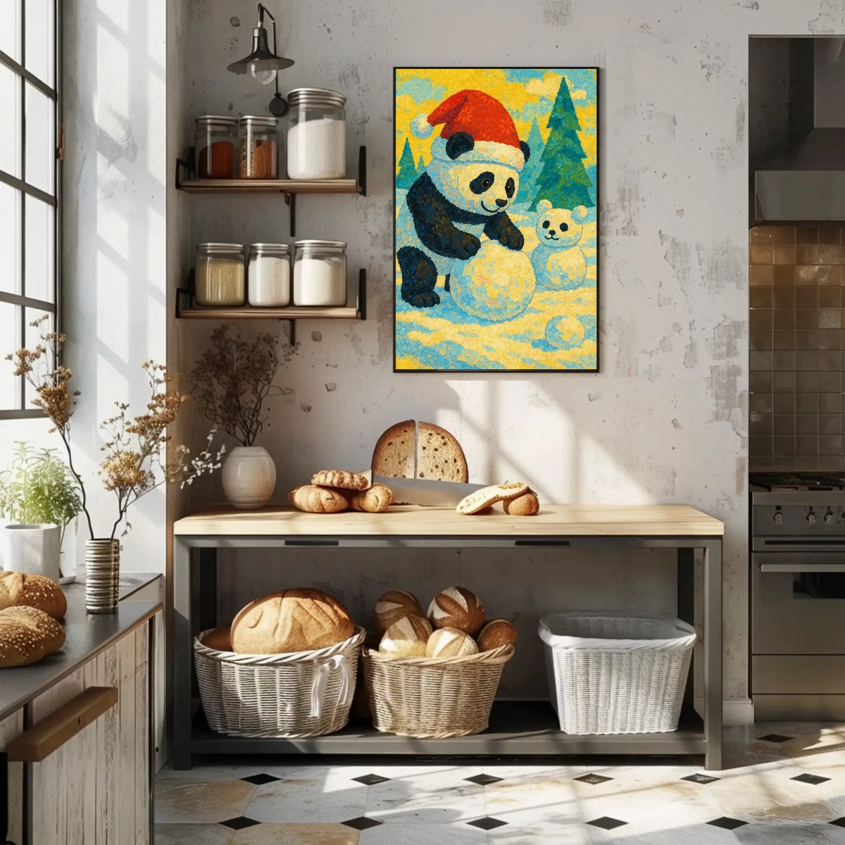 Festive Panda in Winter Wonderland Poster