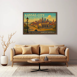 Kansas City Heart of America Travel Poster