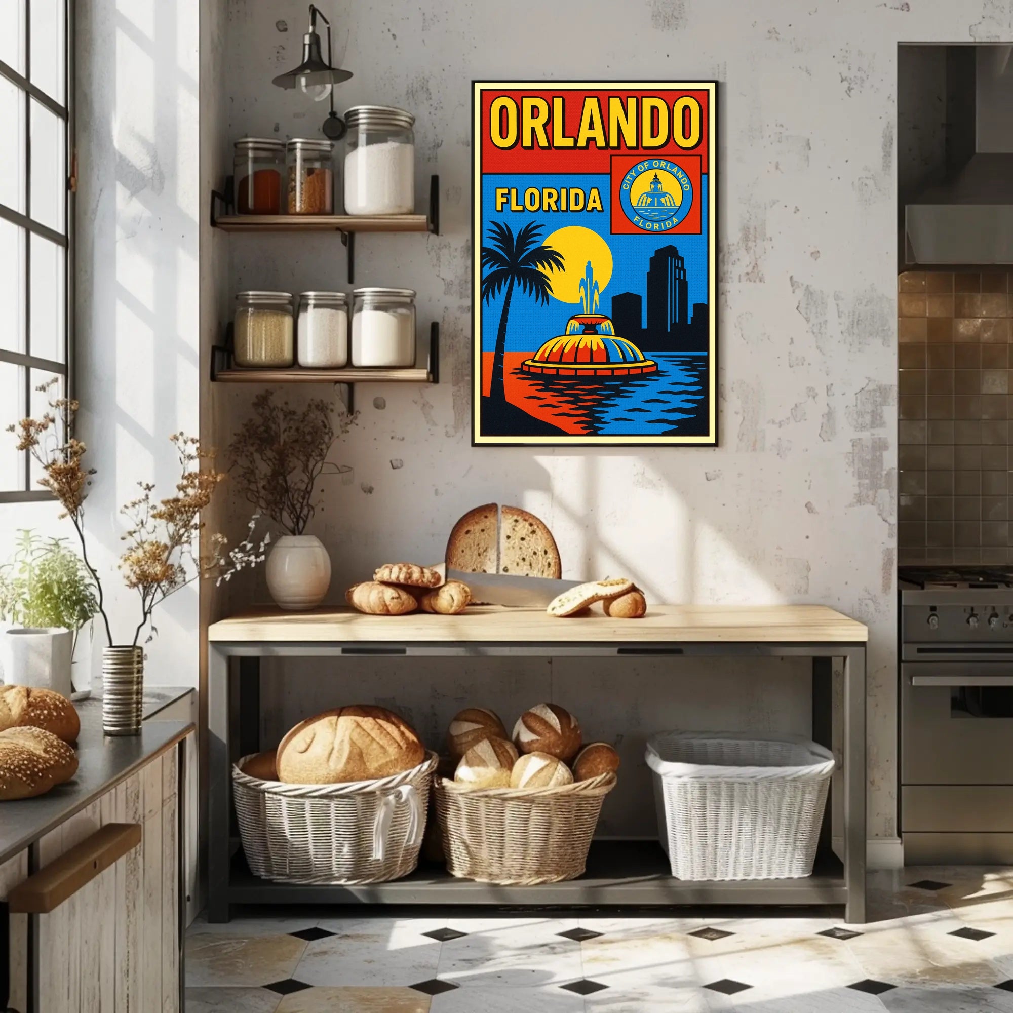 Orlando, Florida Vibrant Cityscape Poster PosterGoat