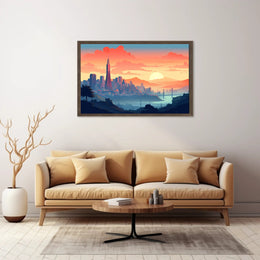 Sunset Over the Cityscape Poster