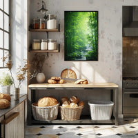 Enchanting Bamboo Grove in East Asian Heritage Poster