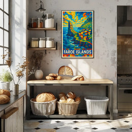 Faroe Islands Vibrant Mosaic Poster