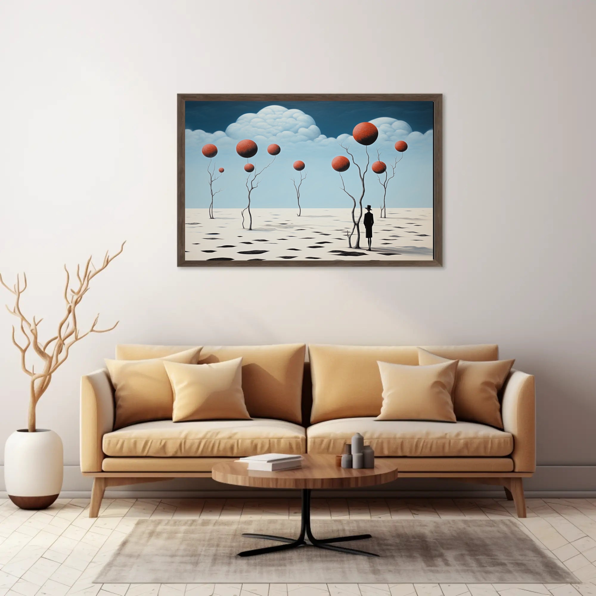 Surreal Trees in Desert Futuristic Sci-Fi Poster