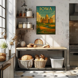 Discover Your Roots: Iowa Heritage Travel Poster