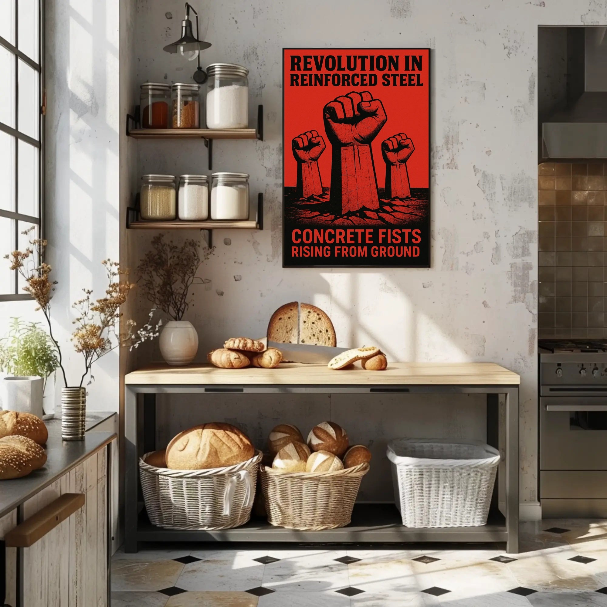 Revolution in Reinforced Steel: Political or Propaganda Poster
