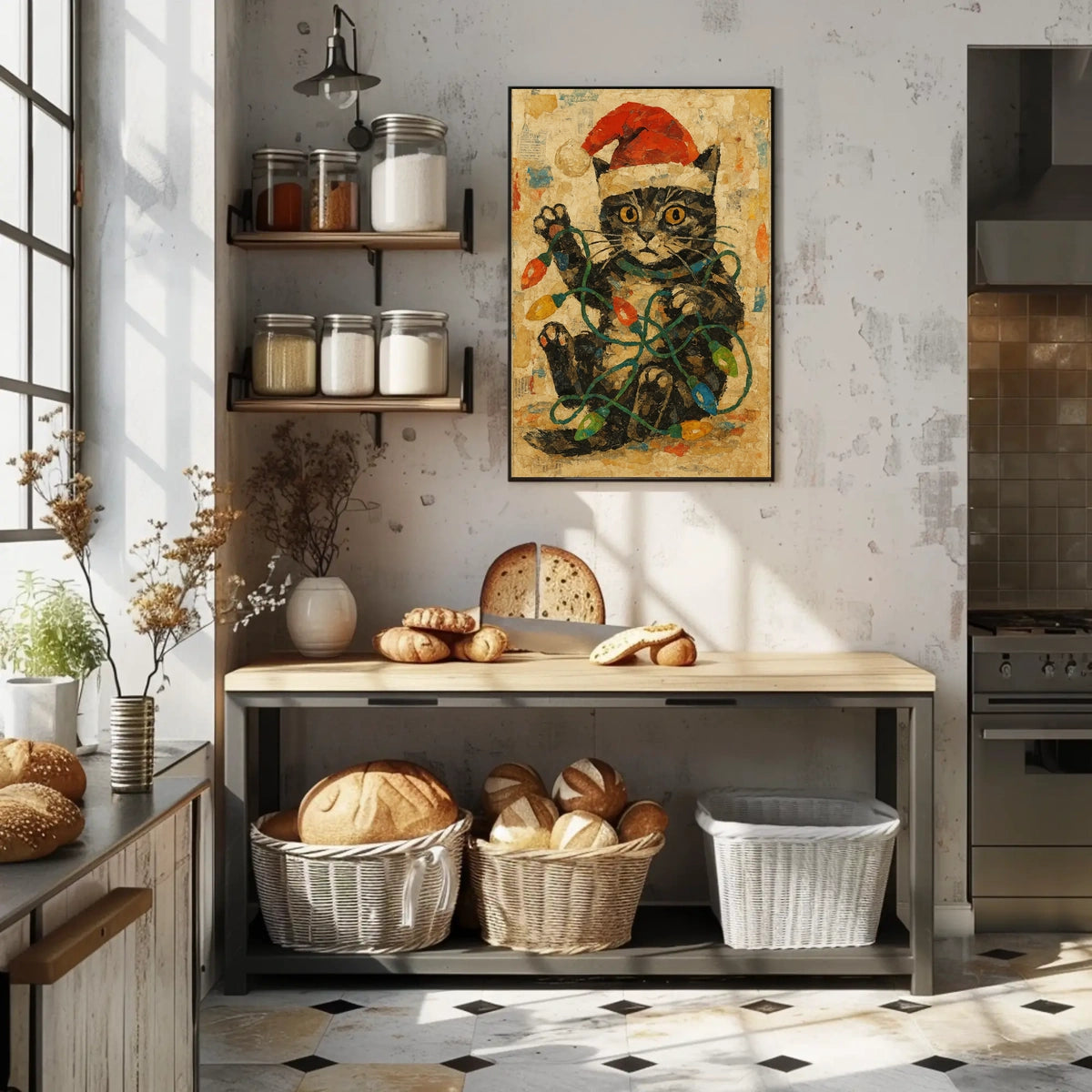 Festive Feline Chaos Poster