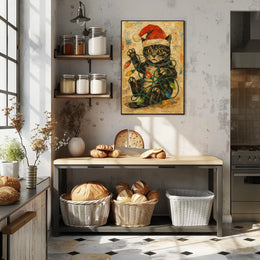 Festive Feline Chaos Poster