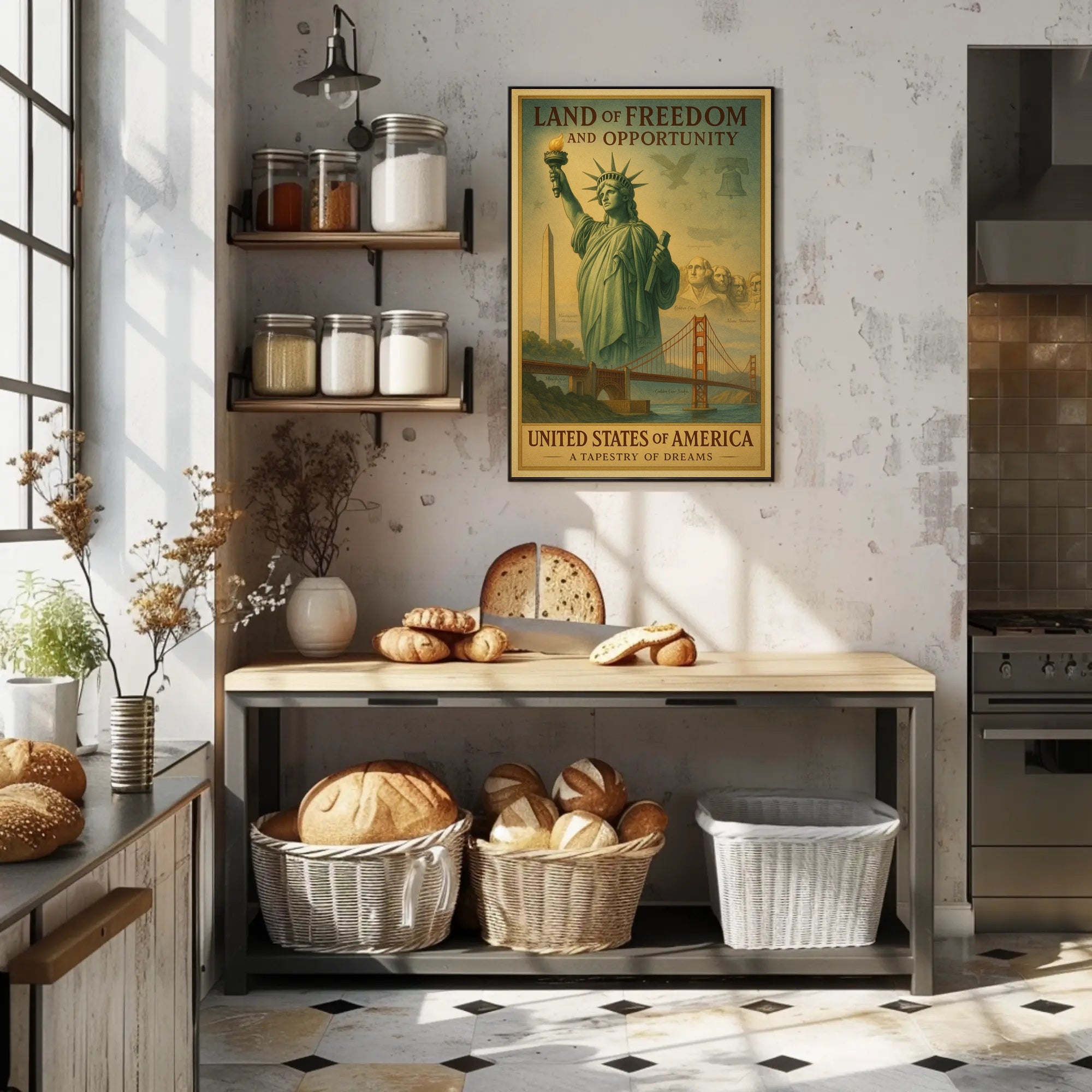 Land of Freedom and Opportunity Poster PosterGoat