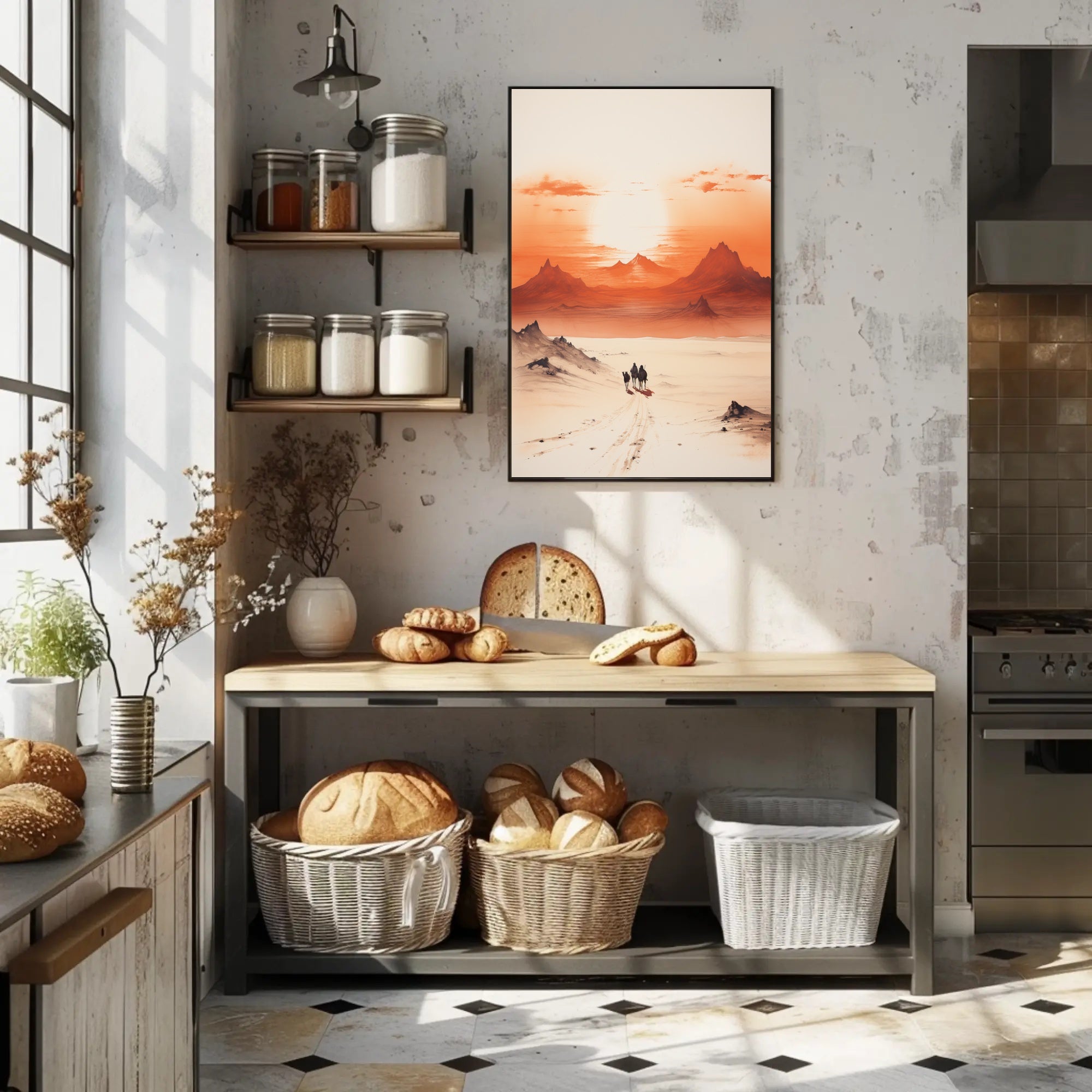 Desert Journey At Sunset Poster