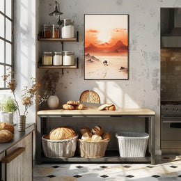 Desert Journey At Sunset Poster