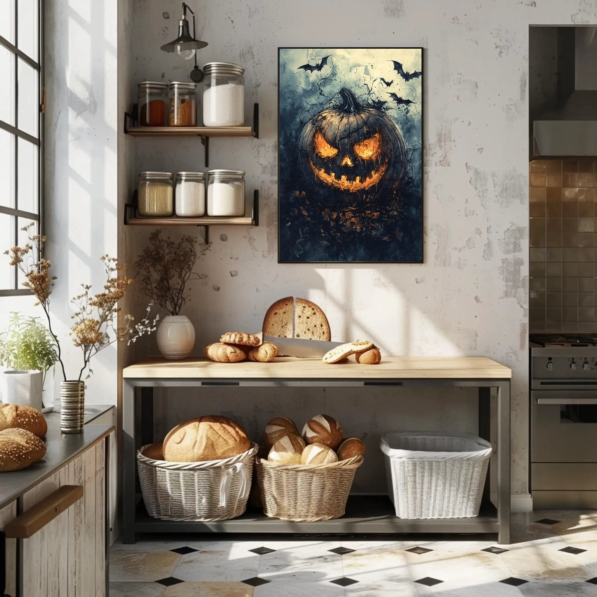 Halloween Mischief Artwork Featuring Jack-o'-Lantern Cultural Poster