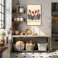 patriotic chickens standing side by side Poster