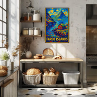 Faroe Islands Mosaic Art Poster