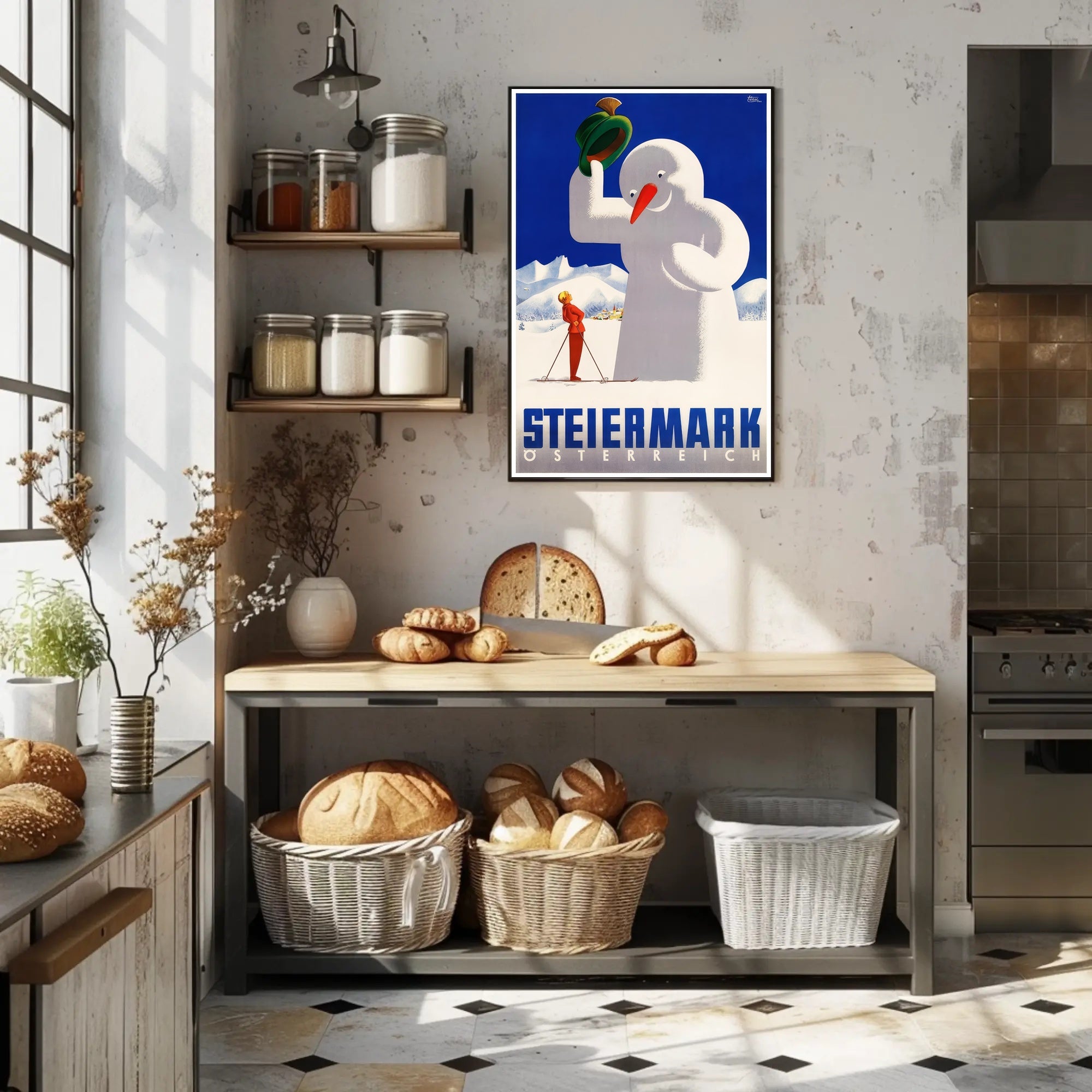 Steiermark Winter Wonderland Vintage Travel Poster PosterGoat