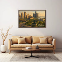 Detroit Skyline Michigan Urban Travel Photography Realism Heritage Iconic Cityscape Poster