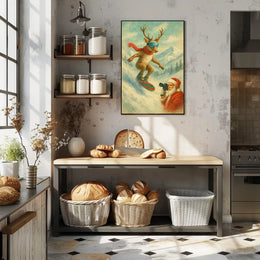 Reindeer On The Slopes Poster