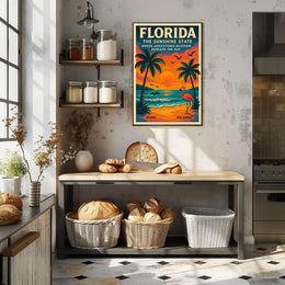 Florida Vintage Travel Poster Wall Art Print