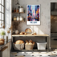 Times Square Vibrant Urban Life Poster Modern Wall Art