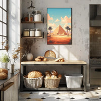 Ancient Egyptian Landscape with Pyramid Cultural Heritage Poster
