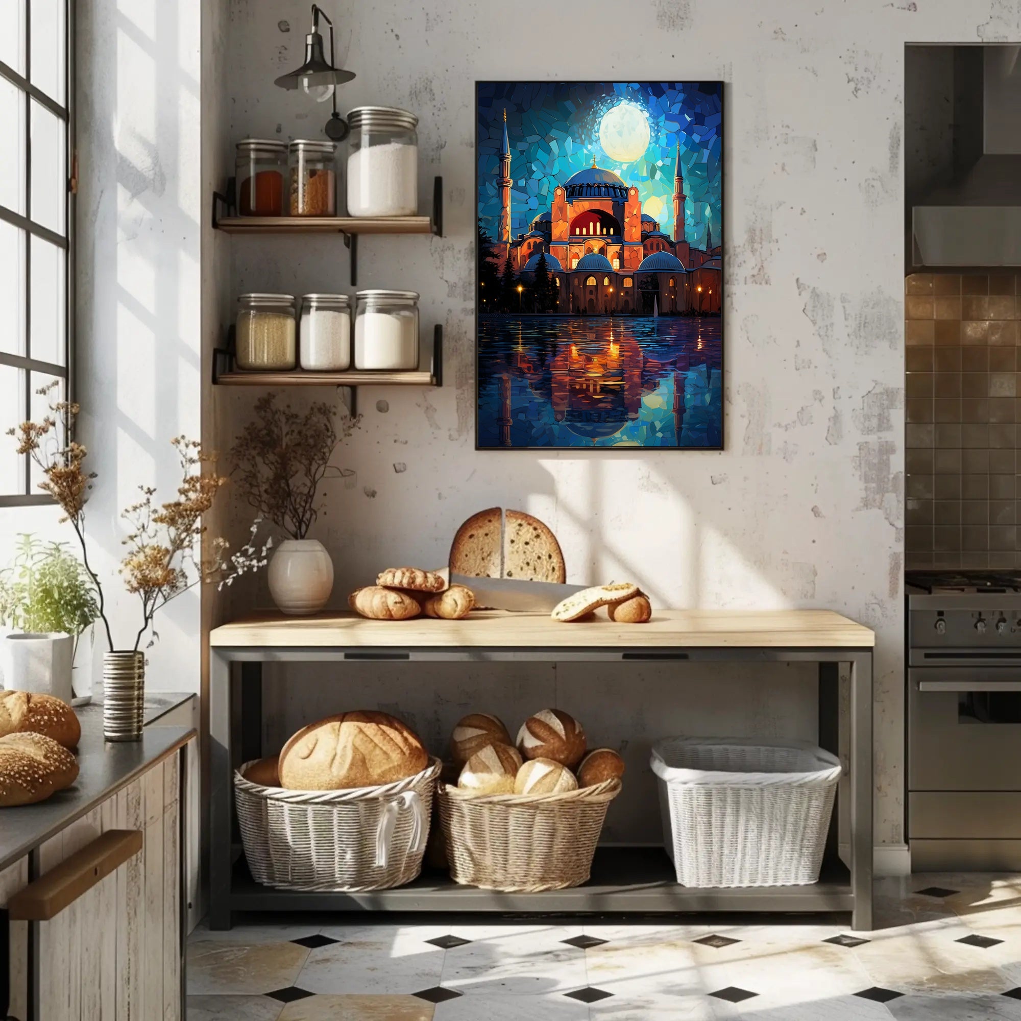 Moonlit Reflections Of Architectural Poster