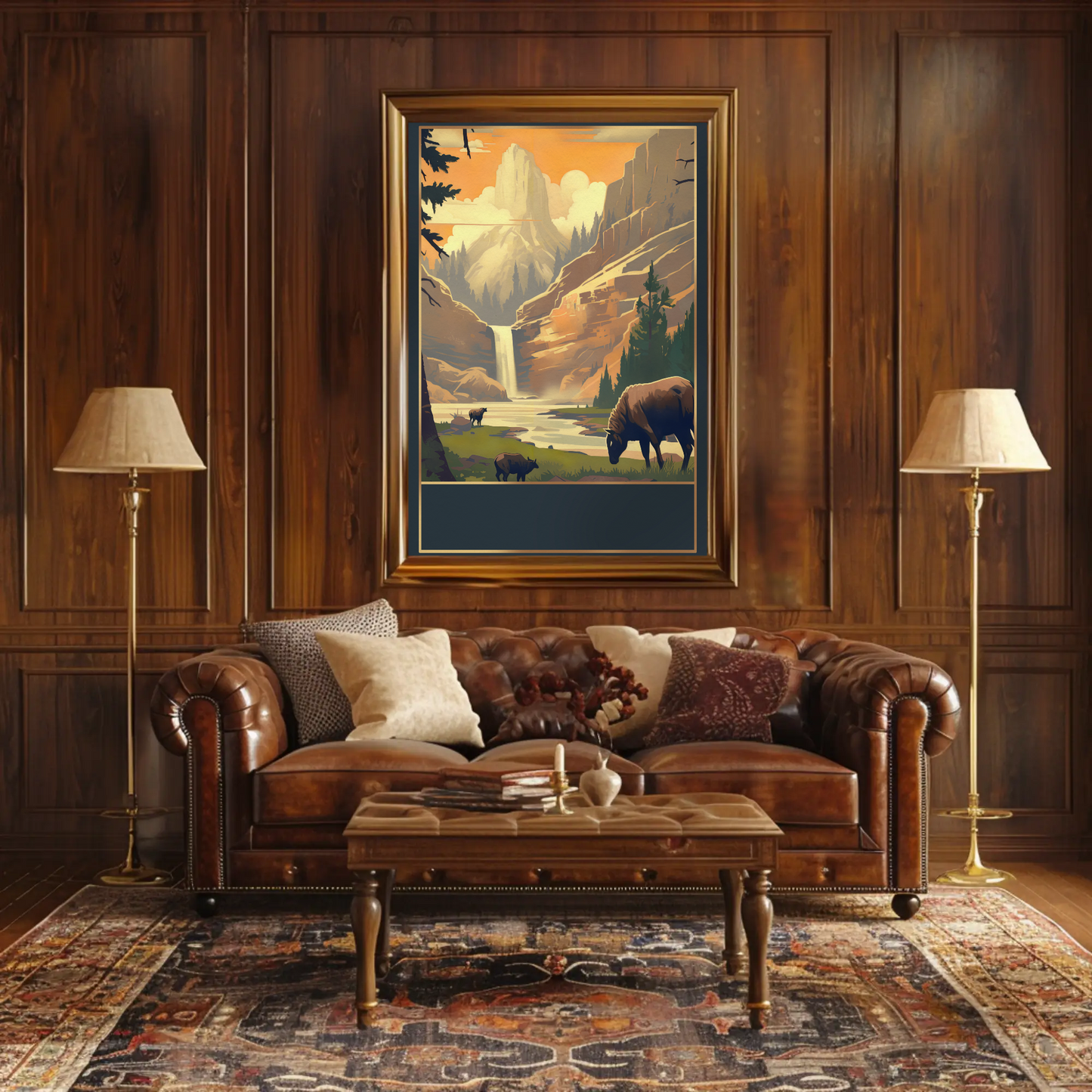 Majestic Western Mountain Scenery Travel Poster